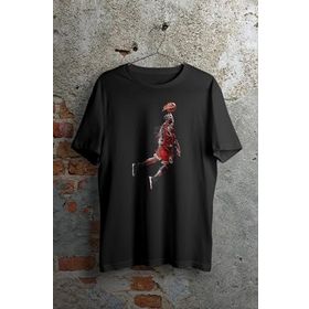 Trendseninle Fly Baskılı Siyah Oversize Erkek T-shirt