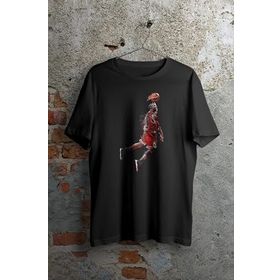 Trendseninle Fly Baskılı Siyah Oversize Erkek T-shirt