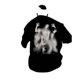 Trendseninle Horror Ghost Baskılı Siyah Oversize Erkek T-shirt