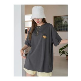 TrendSeninle Logo Baskılı Hope Füme Kadın T-shirt