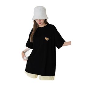 Trendseninle Logo Baskılı Hope Siyah Kadın T-shirt