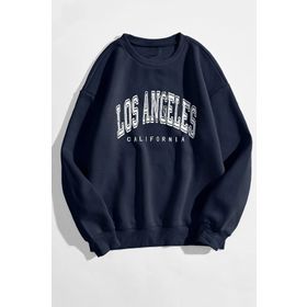 Trendseninle Los Angeles Lacivert Kadın Sweatshirt