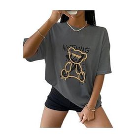 Trendseninle Nothing Else Füme Oversize Kadın T-shirt