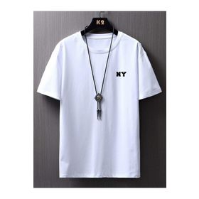 Trendseninle NY Baskılı Oversize Beyaz Oversize Erkek T-shirt