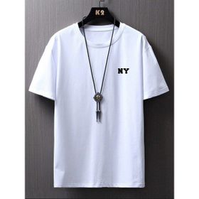 Trendseninle NY Baskılı Oversize Beyaz Oversize Erkek T-shirt
