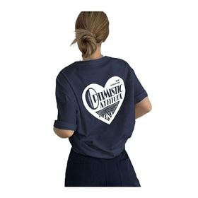Trendseninle Optimistic Baskı Lacivert Oversize Kadın T-shirt