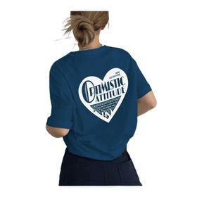Trendseninle Optimistic Baskı Petrol Mavisi Oversize Kadın T-shirt