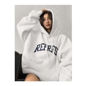 Trendseninle Refrfsh Baskılı Beyaz Kadın Sweatshirt