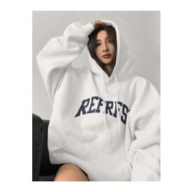 Trendseninle Refrfsh Baskılı Beyaz Kadın Sweatshirt