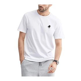 Trendseninle Running Horse Baskılı Beyaz Oversize Erkek T-shirt