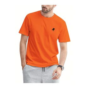 Trendseninle Running Horse Baskılı Turuncu Oversize Erkek T-shirt