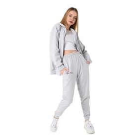 Trendseninle Sierra Nevada Baskılı Gri Hırka Jogger Oversize Kadın Eşofman Takımı
