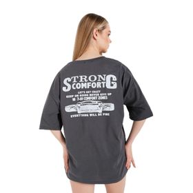 Trendseninle Strong Comfort Oversize Füme Oversize Kadın T-shirt