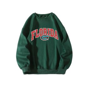 Trendseninle Timsah Baskılı Yeşil Oversize Kadın Sweatshirt