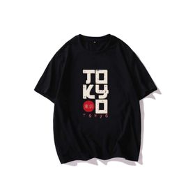 Trendseninle Tokyo Baskılı Açık Siyah Oversize Erkek T-shirt