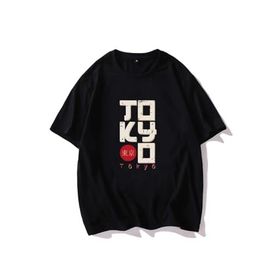 Trendseninle Tokyo Baskılı Açık Siyah Oversize Erkek T-shirt