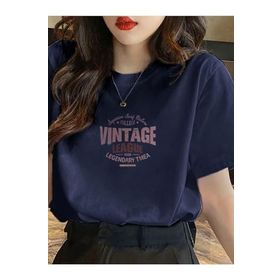 Trendseninle Vintage Leage 1990 Baskı Lacivert Oversize Kadın T-shirt