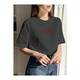 Trendseninle Zero In Your Target Baskılı Füme Oversize Kadın T-shirt