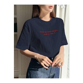 Trendseninle Zero In Your Target Baskılı Laci Oversize Kadın T-shirt