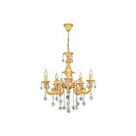 Trendylight Sultan Sarı 5 Kollu Kristal Taşlı Avize