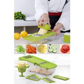 Trendypazar 5 Başlıklı Hazneli Kaymaz Rende Jülyen Kesici Patates Havuç Rendesi