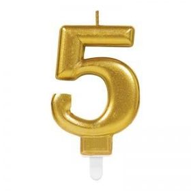 Trendypazar Gold Renk 5 Rakamı Mum