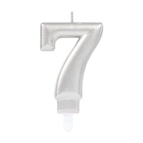 Trendypazar Gümüş Renk 7 Rakamı Mum