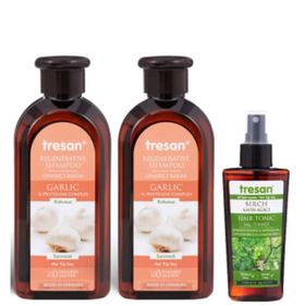Tresan 2x300 ml Sarımsaklı Şampuan + Kayın Ağacı Özlü 125 ml Saç Toniği