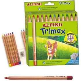 Trimax Jumbo 12 Renk Alpino Yayınları Kuru Boya Kalemi