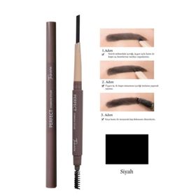 Trinova Double Ended Eyebrow Pencil Siyah Fırçalı Kaş Kalemi