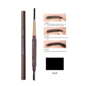 Trinova Double Ended Eyebrow Pencil Siyah Fırçalı Kaş Kalemi