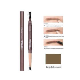 Trinova Double Ended Koyu Kahve Fırçalı Kaş Kalemi