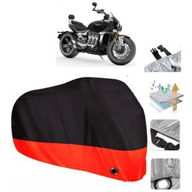 Triumph Rocket 3 GT Siyah Arka Çanta Uyumsuz Ultra Kalın Su Geçirmez Motor Brandası