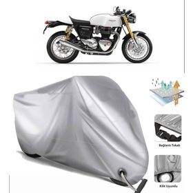 Triumph Thruxton 1200 R Siyah Arka Çanta Uyumsuz Ultra Kalın Su Geçirmez Motor Brandası