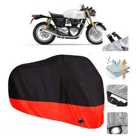 Triumph Thruxton 1200 R Siyah Arka Çanta Uyumsuz Ultra Kalın Su Geçirmez Motor Brandası