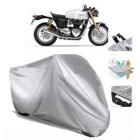 Triumph Thruxton 1200 R Siyah Arka Çanta Uyumsuz Ultra Kalın Su Geçirmez Motor Brandası