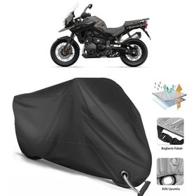 Triumph Tiger 1200 Alpine Edition Siyah Arka Çanta Uyumsuz Ultra Kalın Su Geçirmez Motor Brandası