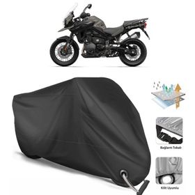 Triumph Tiger 1200 Alpine Edition Siyah Arka Çanta Uyumsuz Ultra Kalın Su Geçirmez Motor Brandası
