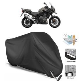 Triumph Tiger 1200 Desert Edition Siyah Arka Çanta Uyumsuz Ultra Kalın Su Geçirmez Motor Brandası
