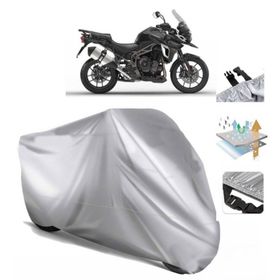 Triumph Tiger 1200 XRX Siyah Arka Çanta Uyumsuz Ultra Kalın Su Geçirmez Motor Brandası
