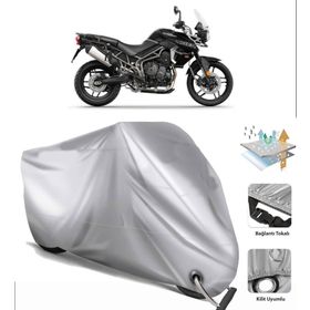 Triumph Tiger 800 XR Siyah Arka Çanta Uyumsuz Ultra Kalın Su Geçirmez Motor Brandası