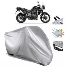 Triumph Tiger 800 XR Siyah Arka Çanta Uyumsuz Ultra Kalın Su Geçirmez Motor Brandası