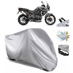 Triumph Tiger 800 XRT Siyah Arka Çanta Uyumsuz Ultra Kalın Su Geçirmez Motor Brandası