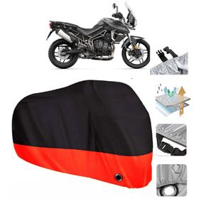 Triumph Tiger 800 XRT Siyah Arka Çanta Uyumsuz Ultra Kalın Su Geçirmez Motor Brandası