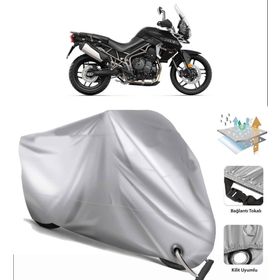 Triumph Tiger 800 XRX Siyah Arka Çanta Uyumsuz Ultra Kalın Su Geçirmez Motor Brandası