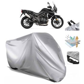 Triumph Tiger 800 XRX Siyah Arka Çanta Uyumsuz Ultra Kalın Su Geçirmez Motor Brandası