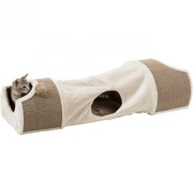 Trixie 2 Bölüm Peluş ve Jut 110x30x38 cm Kedi Oyun Tüneli