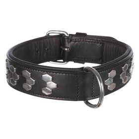 Trixie Desenli 40x55-65 cm Xlarge Siyah Gerçek Deri Köpek Boyun Tasması