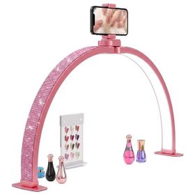 Trled F-700A 70 cm Pembe Elmas Desenli Beyaz Katlanabilir Masaüstü Manikür Ve Protez Tırnak Lambası