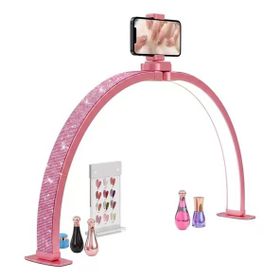 Trled F-700A 70 cm Pembe Elmas Desenli Beyaz Katlanabilir Masaüstü Manikür Ve Protez Tırnak Lambası